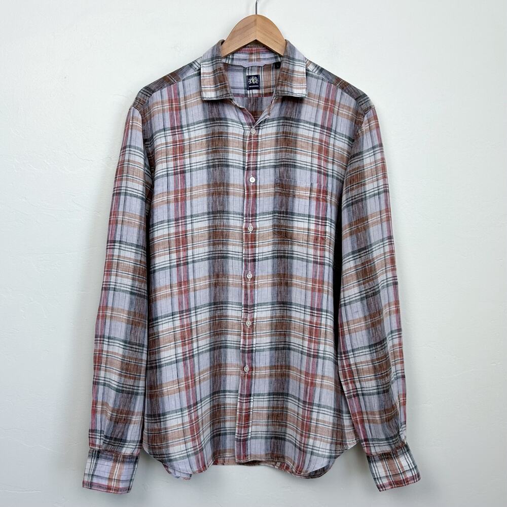 Mason's Italian 100% Linen Woven Button-Up Shirt - Picture 2 of 8